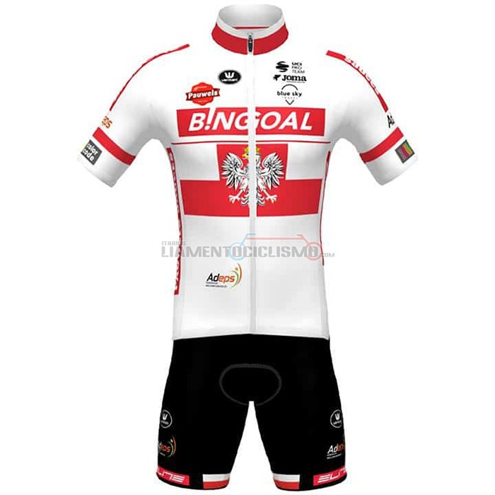 Abbigliamento Ciclismo Wallonie Bruxelles Manica Corta 2021 Bianco